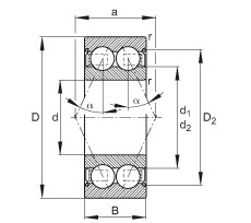 Angular contact ball bearings - 3216-B-2Z-TVH