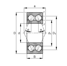 Angular contact ball bearings - 3820-B-TVH