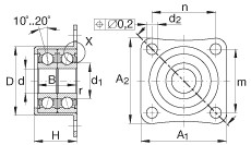 Angular contact ball bearing units - ZKLR1035-2Z