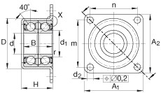 Angular contact ball bearing units - ZKLR2060-2RS