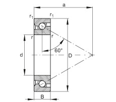 Axial angular contact ball bearings - BSB060120-T
