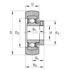Radial insert ball bearings - RABRB25/62-XL-FA106