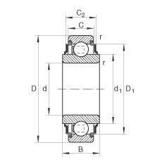 Radial insert ball bearings - 203-XL-KRR-AH02