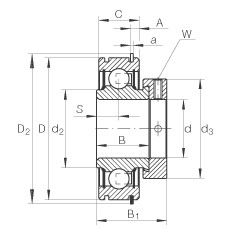 Radial insert ball bearings - RAE25-XL-NPP-NR