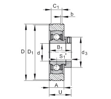 Radial insert ball bearings - PE20-XL