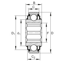 Self-aligning deep groove ball bearings - SK100-206-KRR-AH11