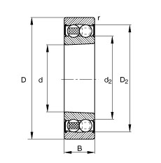 Self-aligning ball bearings - 2210-K-2RS-TVH-C3