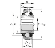 Self-aligning deep groove ball bearings - GVK102-208-KTT-B-AH10