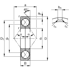 Four point contact bearings - QJ1019-N2-MPA