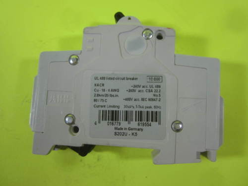 ABB Circuit Breaker 5A -- S202U-K5 -- Used