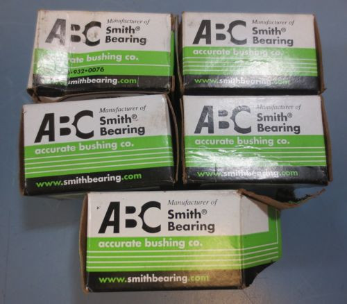 Lot of 5 Accurate Bushing Co Smith Bearing Cam Follower Model CR-5/8-XB New