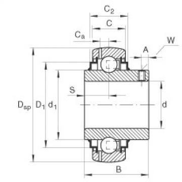 Radial insert ball bearings - GYE65-214-XL-KRR-B