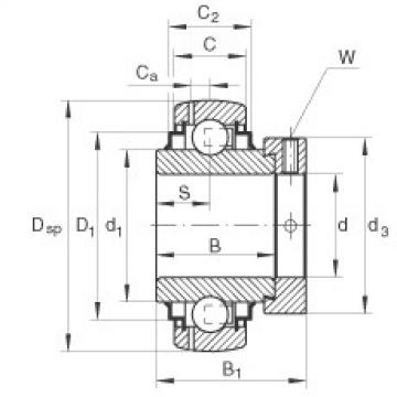 Radial insert ball bearings - GE25-XL-KRR-B-FA164