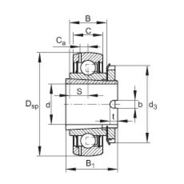 Radial insert ball bearings - GSH20-XL-2RSR-B