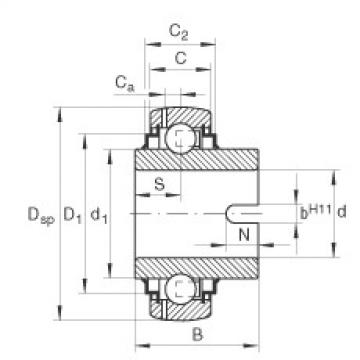 Radial insert ball bearings - GLE20-XL-KRR-B