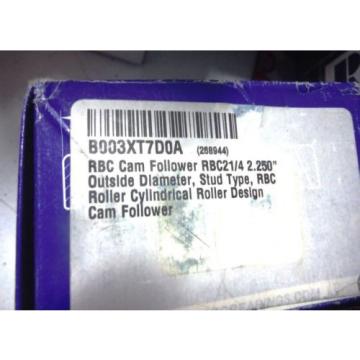 RBC Cam Follower RBC21/4 2.250&#034; Outside Diameter Stud RBC Roller Cylindrical NEW