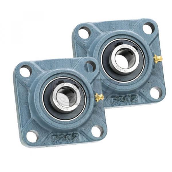 2x 15/16in Square Flange Units Cast Iron UCF205-15 Mounted Bearing UC205-15+F205 #1 image