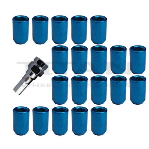 20 Piece Blue Chrome Tuner Lugs Nuts | 12x1.5 Hex Lugs | Key Included #1 image