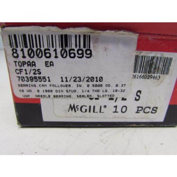 CASE (10 ) MCGILL CF-1/2 -S  CAM FOLLOWERS NEW IN BOX! MAKE OFFER! #2 image