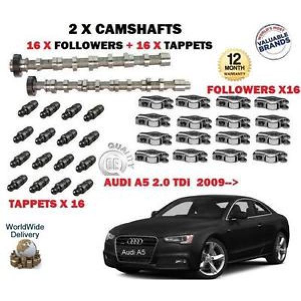 FOR AUDI A5 2.0 TDI 2008-&gt; NEW 2X CAMSHAFT CAM SET &amp; 16x FOLLOWERS + 16x TAPPETS #1 image