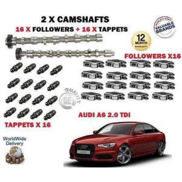 FOR AUDI A6 2.0 TDI 2008-&gt;NEW 2X CAMSHAFT CAM SET &amp; 16x FOLLOWERS + 16 x TAPPETS #1 image